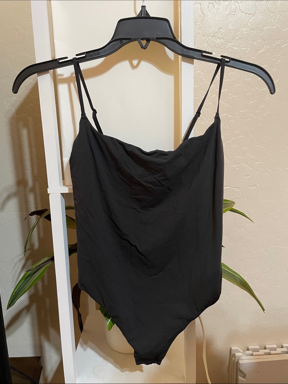 SKIMS Black Spaghetti Strap Bodysuit